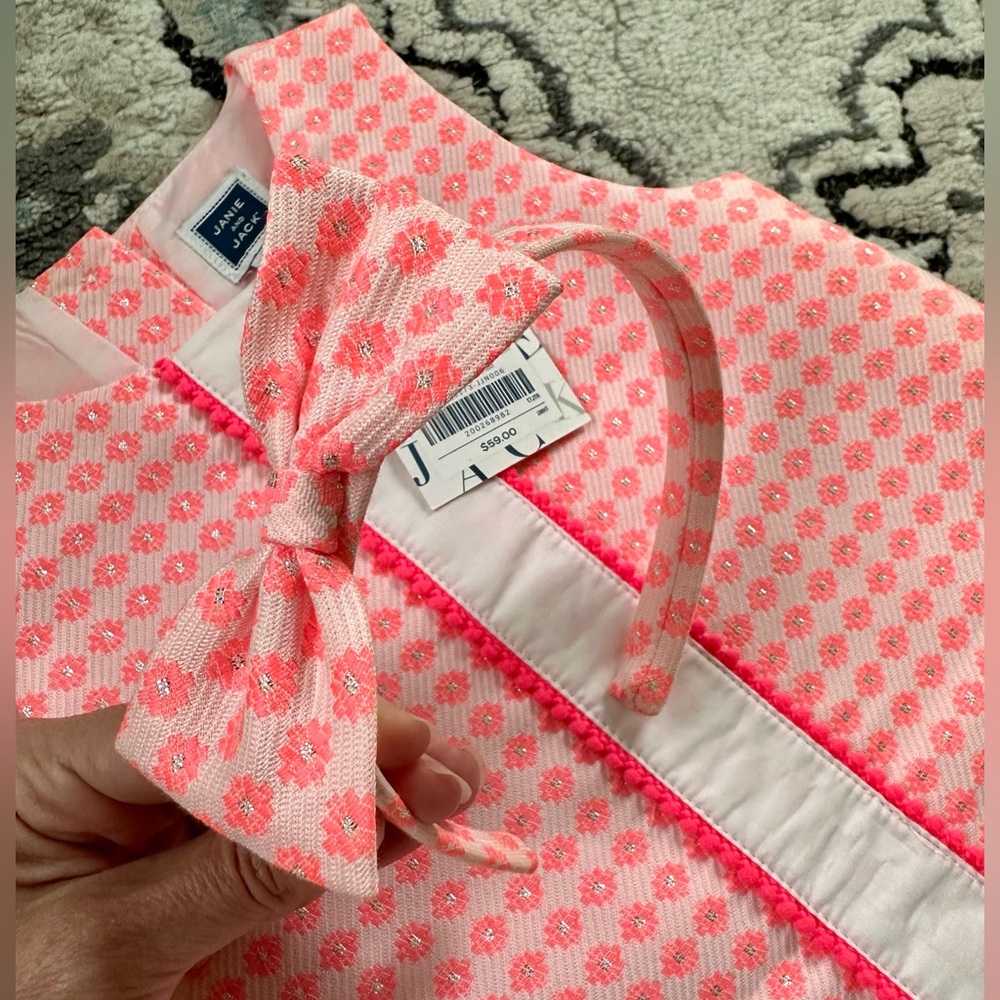 NWT Janie and Jack Set Dress With Matching Headband